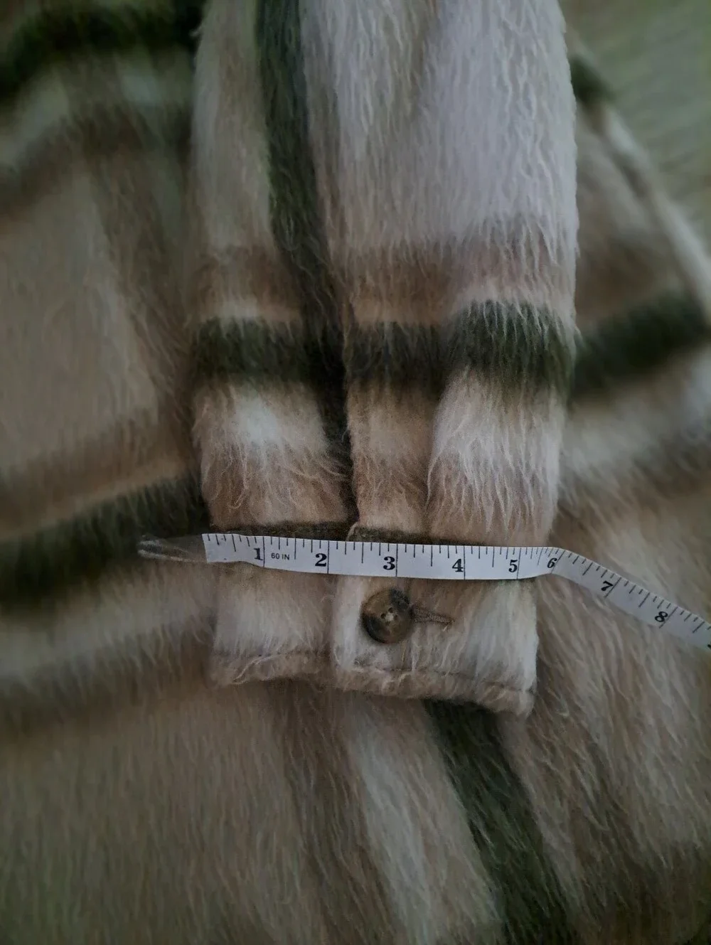 American Eagle Women  Outfitters Plaid Shacket Jacket - Beige & Olive - Picture 6 of 9